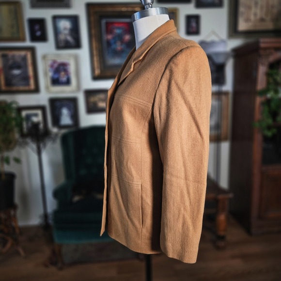 Vintage 90s Norton McNaughton Wool Blazer Jacket Minimal Chic Neutral - Picture 6 of 7